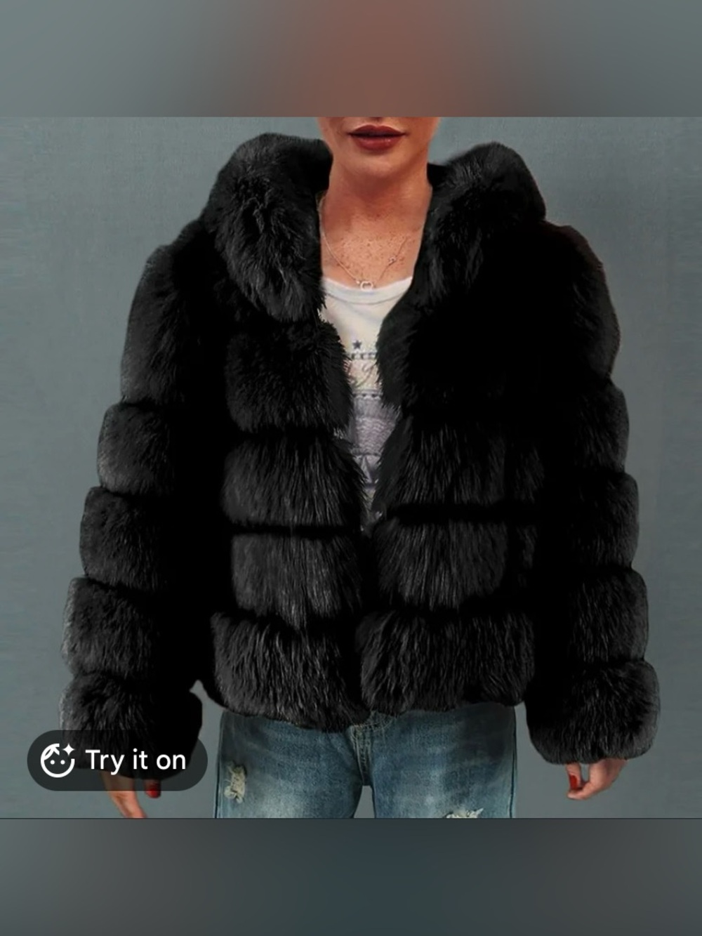 Luxurious Black Faux Fur Jacket for Women